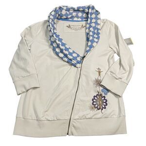 Cirque De Soleil Jacket Women's Size XXL White Full Zip Shawl Collar NEW - SPOTS